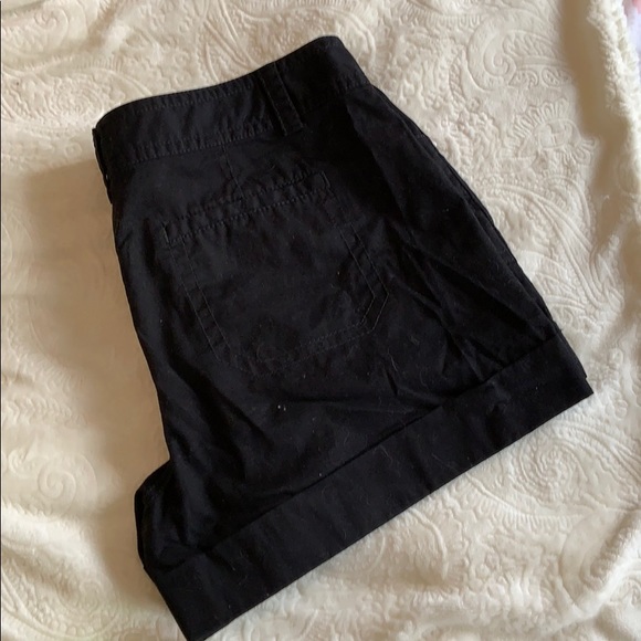 LOFT Pants - Black cuffed shorts.